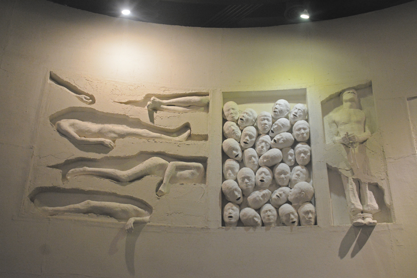 The Jeju Uprising and Dark Tours.  The Jeju Peace Museum, sculptures depict the many mass graves on Jeju island.