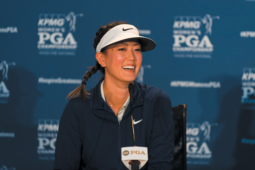 Michelle Wie speaks during a press conference for the 65th KPMG Women's PGA Championship held at Hazeltine National Golf Club on June 18, 2019 in Chaska, Minnesota. (Photo by Carly Grenfell/PGA of America)