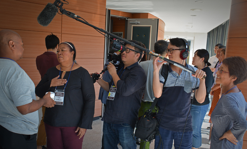 Adopted Korean Mosiac Hapa tour conference being documented by filmmaker Deann Borshay Liem.